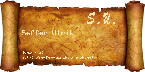 Seffer Ulrik névjegykártya